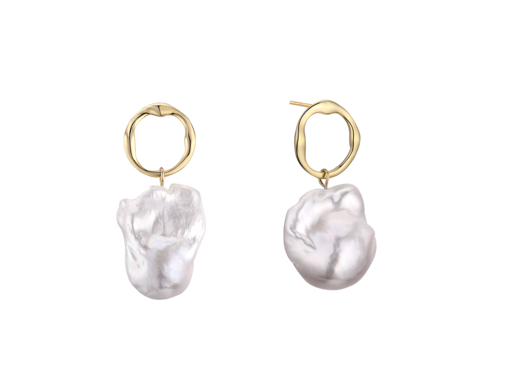 baroque pearl stud earrings