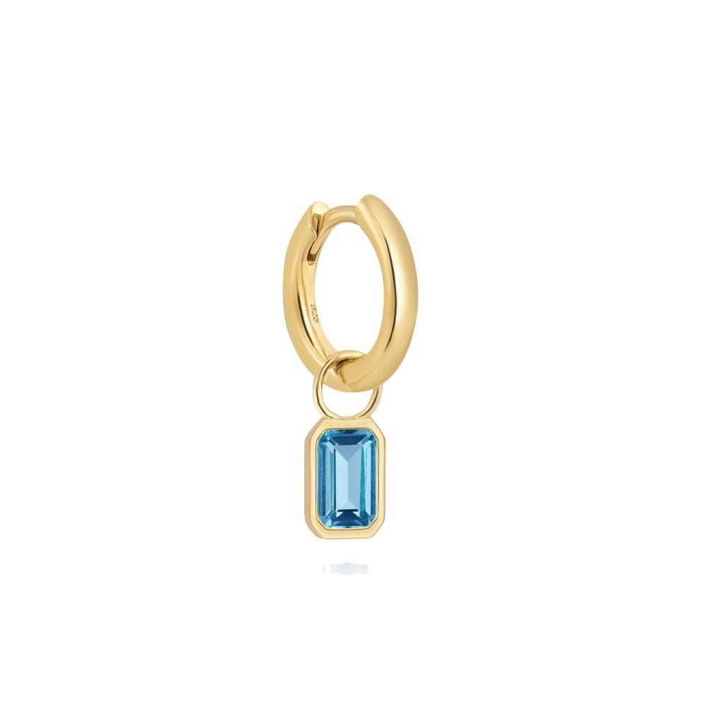 London Blue Topaz single hoop earring