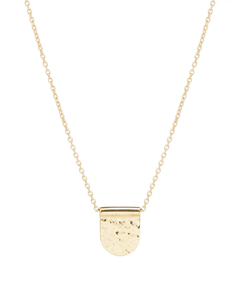 Dainty hammered charm necklace