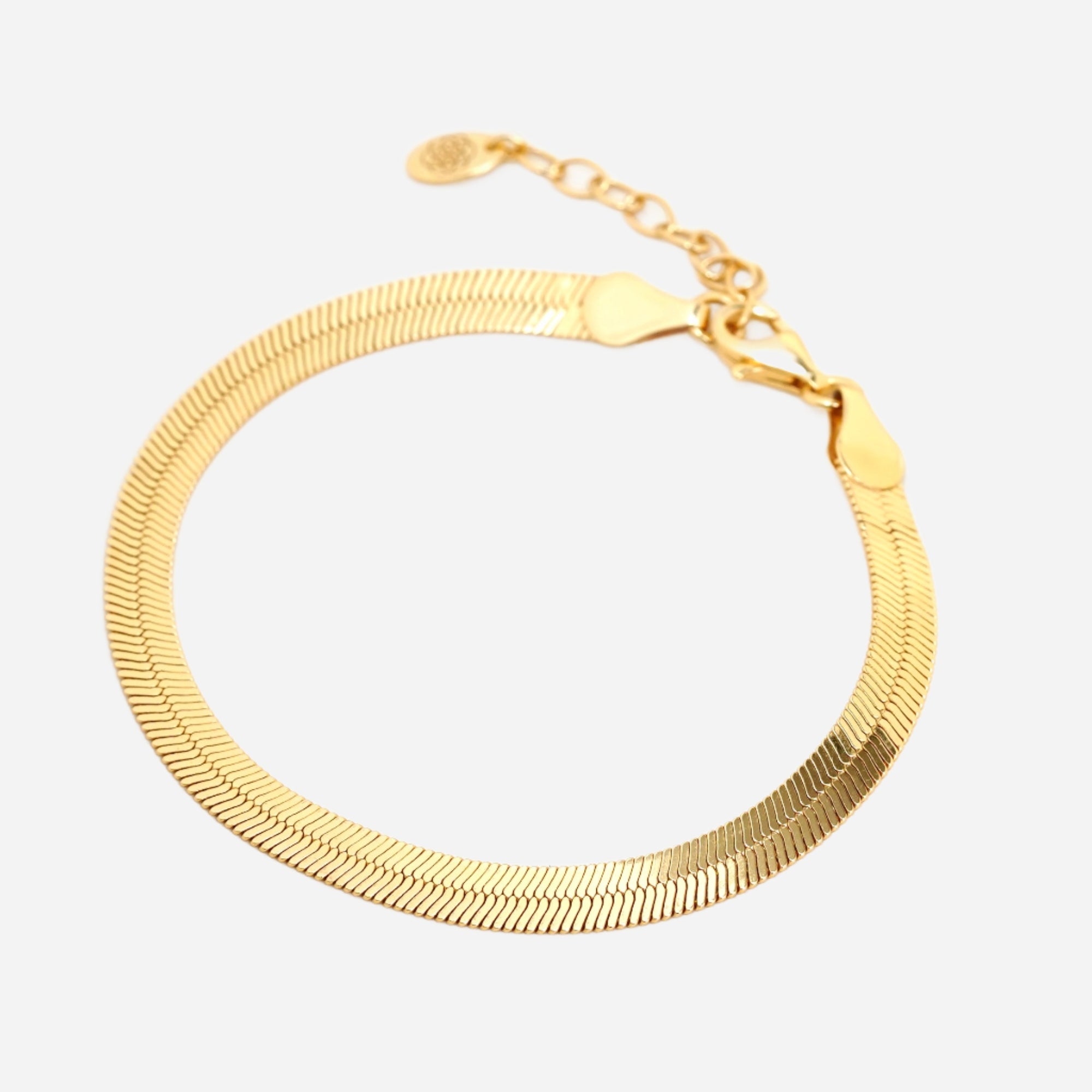 gold herringbone bracelet