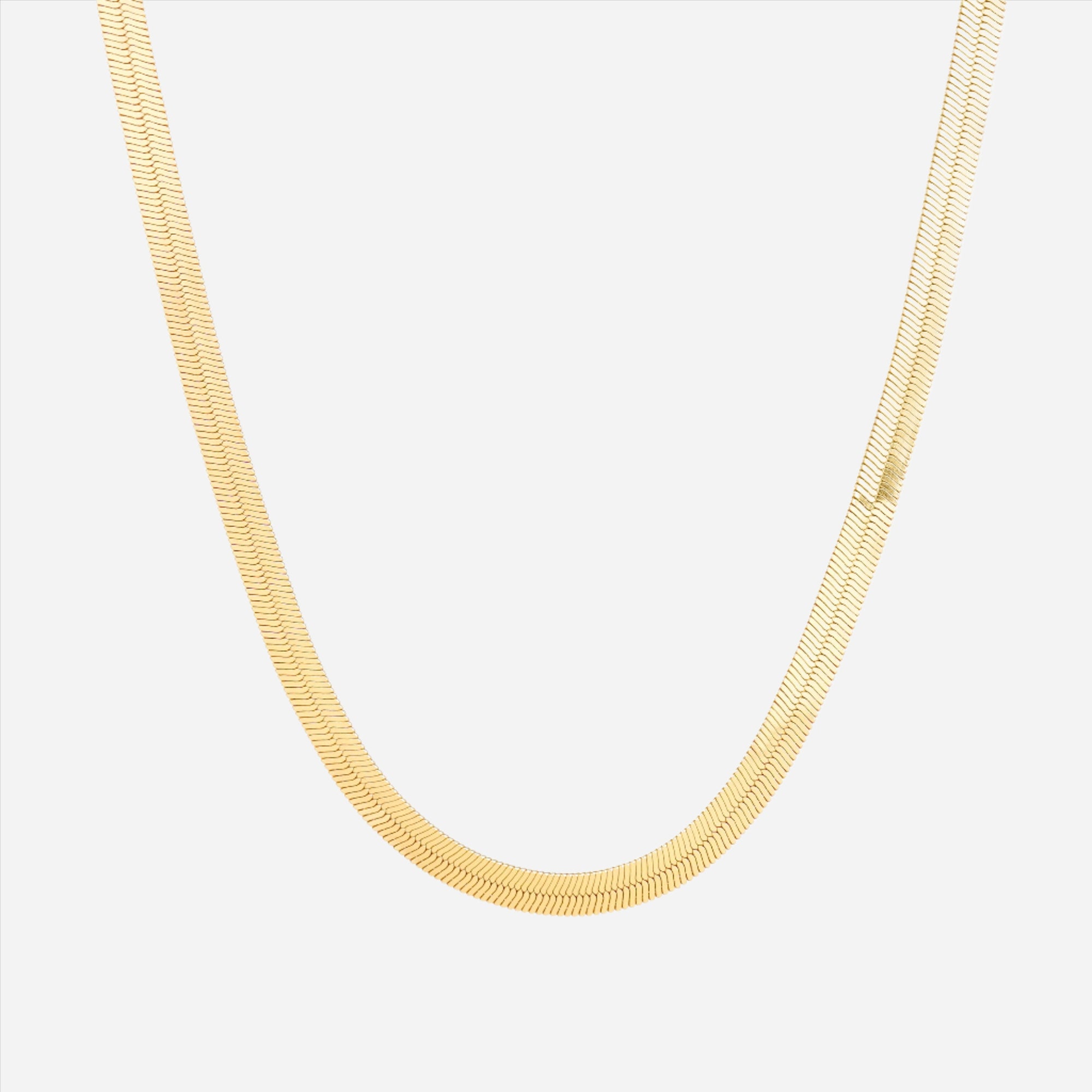 gold herringbone necklace