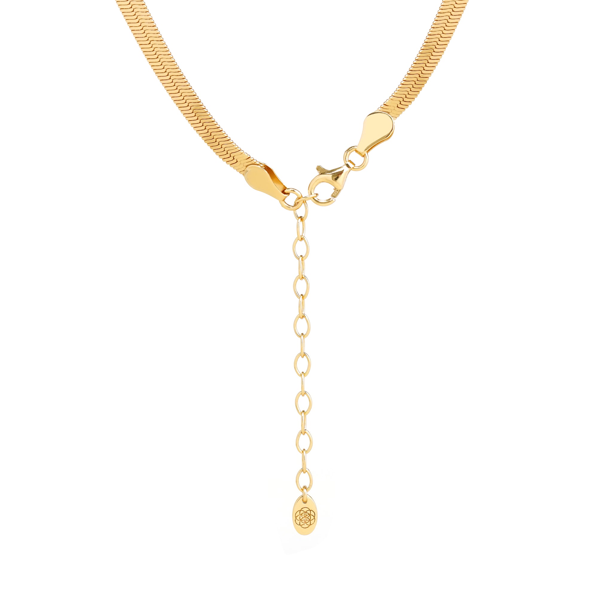 gold herringbone necklace