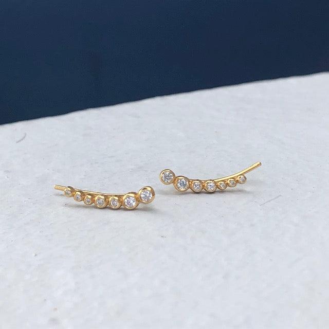 gold sparkle ear climbers