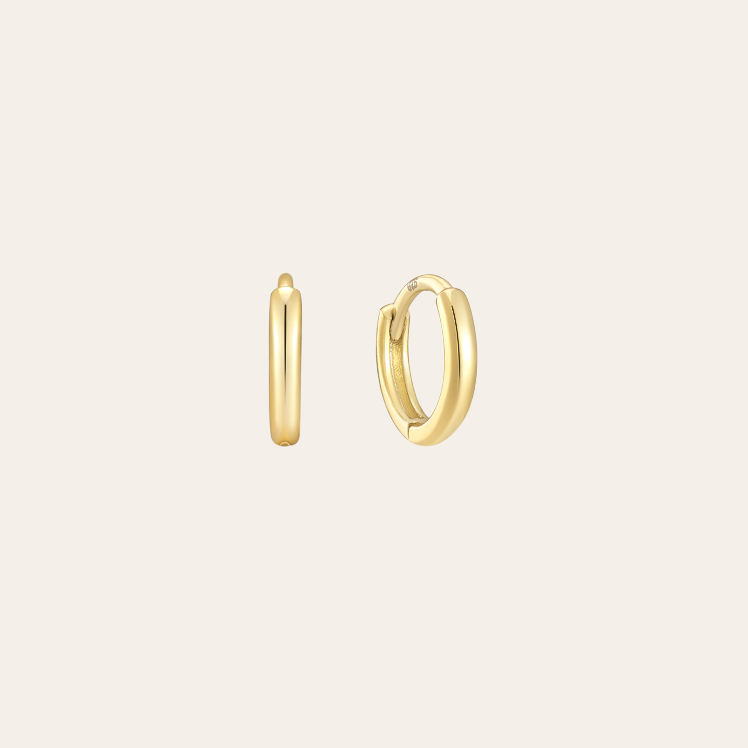 gold vermeil mini huggie hoops