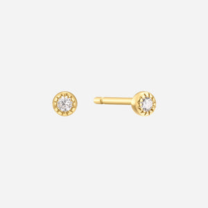 mini bezel vermeil stud earrings