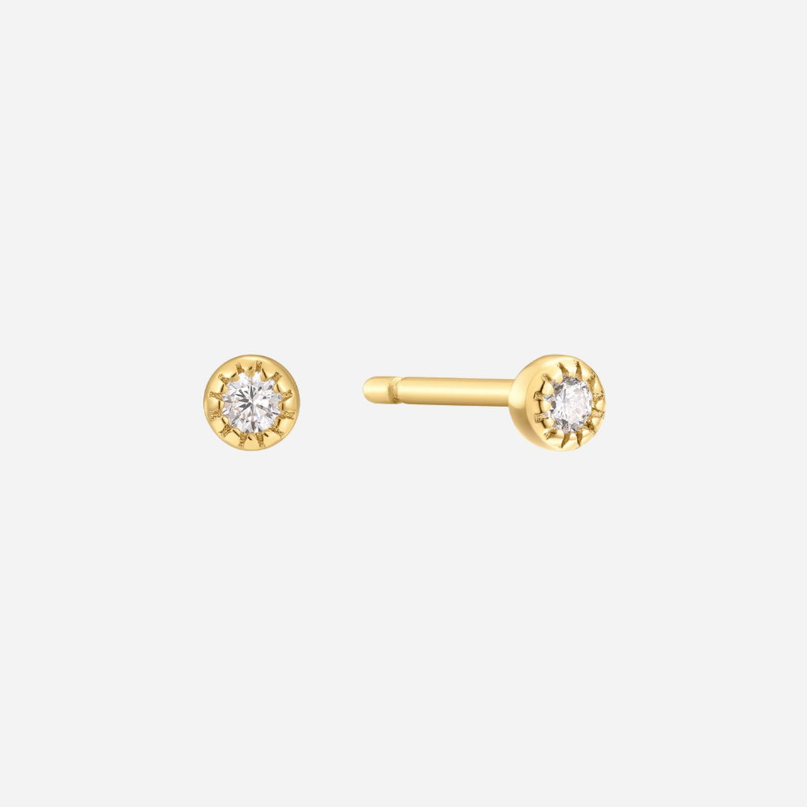 Bezel drop stud earrings in vermeil gold I Karma Links Jewellery ...