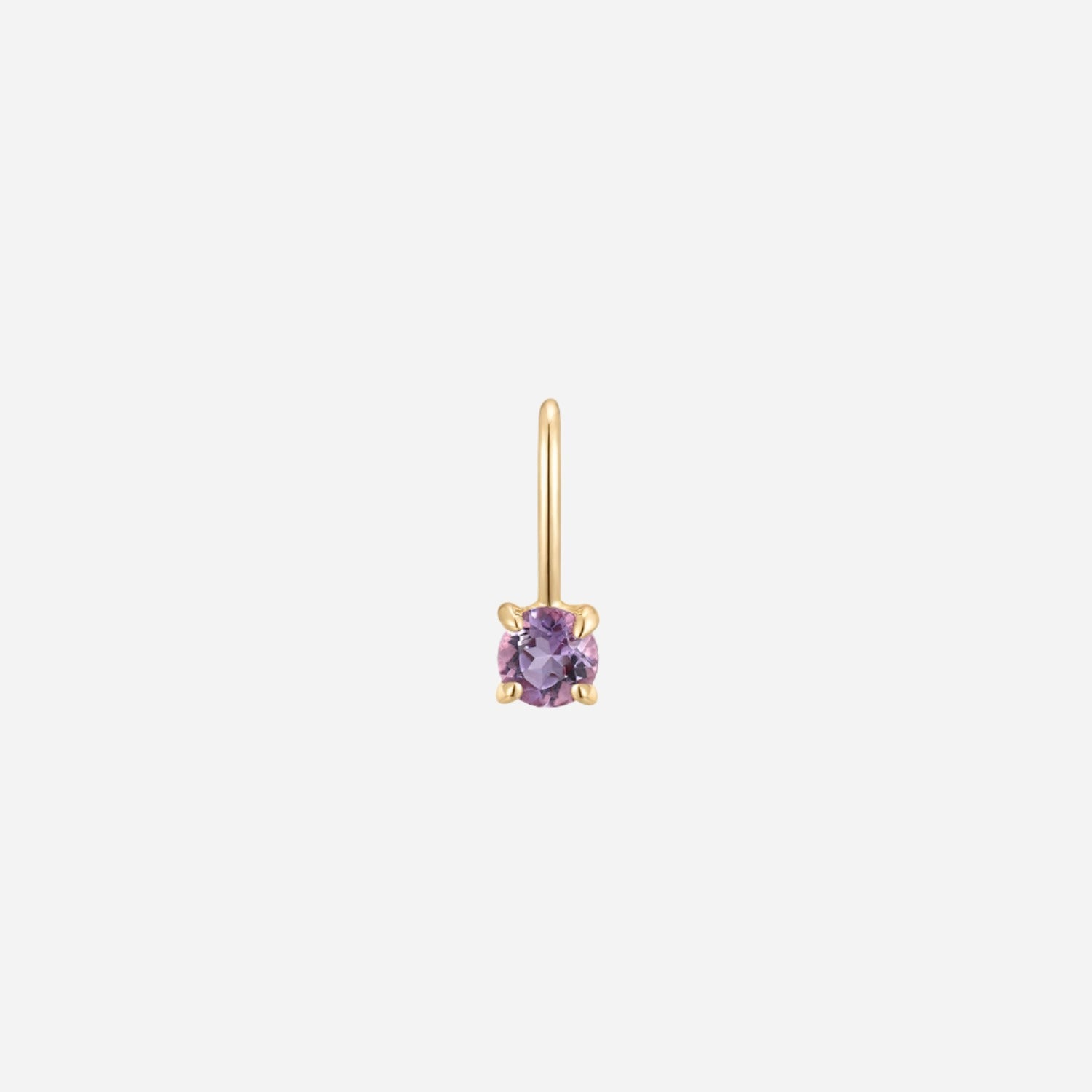 february birthstone amethyst charm solid gold 