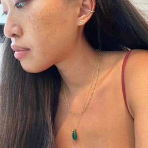 malachite teardrop necklace