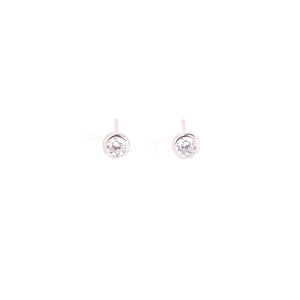 Silver bezel stud earrings