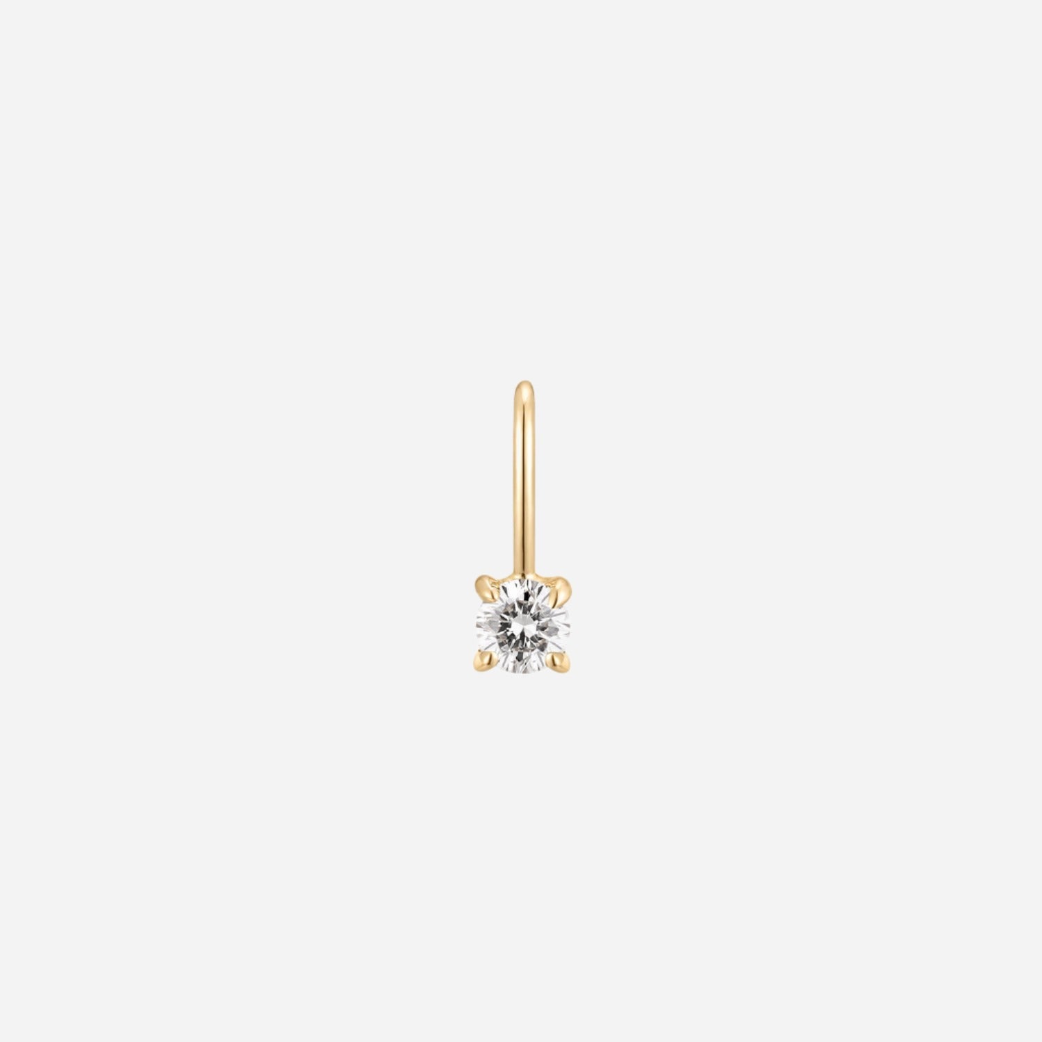 Diamond April birthstone solid gold charm