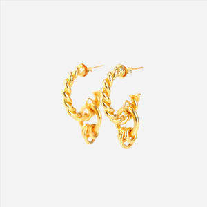 Gold twisted hoop earrings