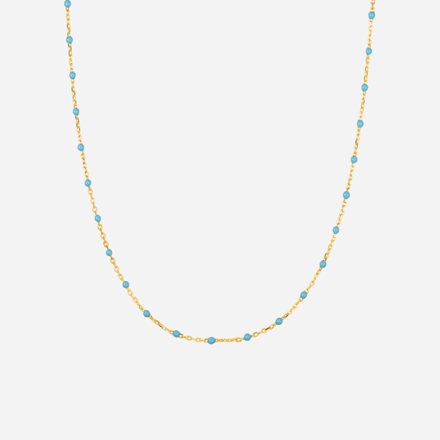 Turquoise blue enamel choker