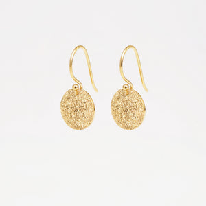 gold hammered vermeil gold drop earrings