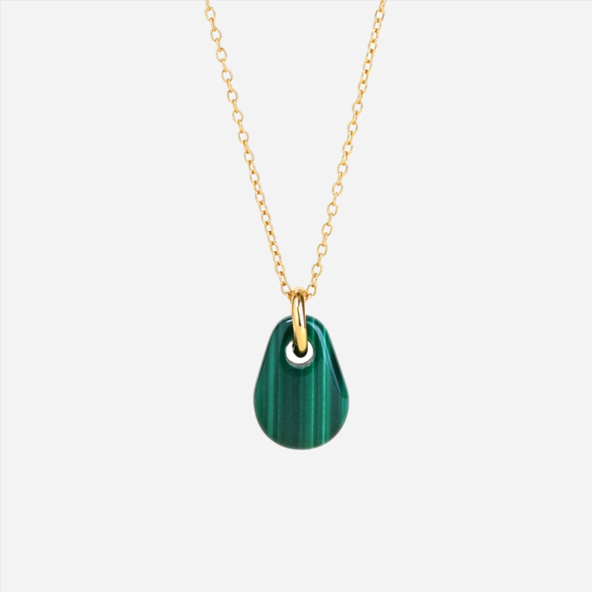 malachite teardrop necklace