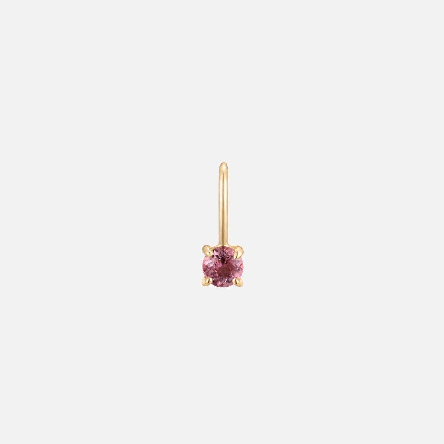 october birthstone pink tourmaline solid gold charm