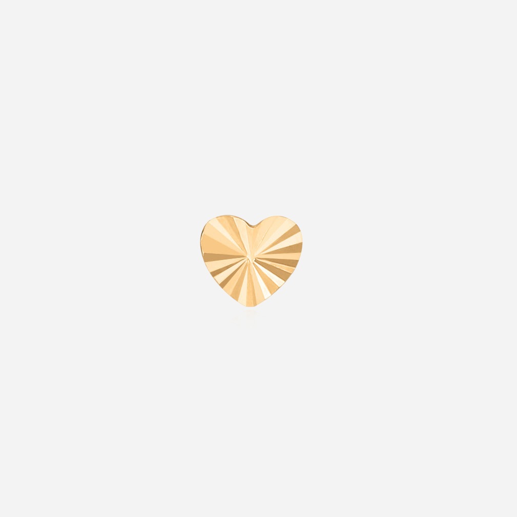 solid gold mini heart - single stud earring