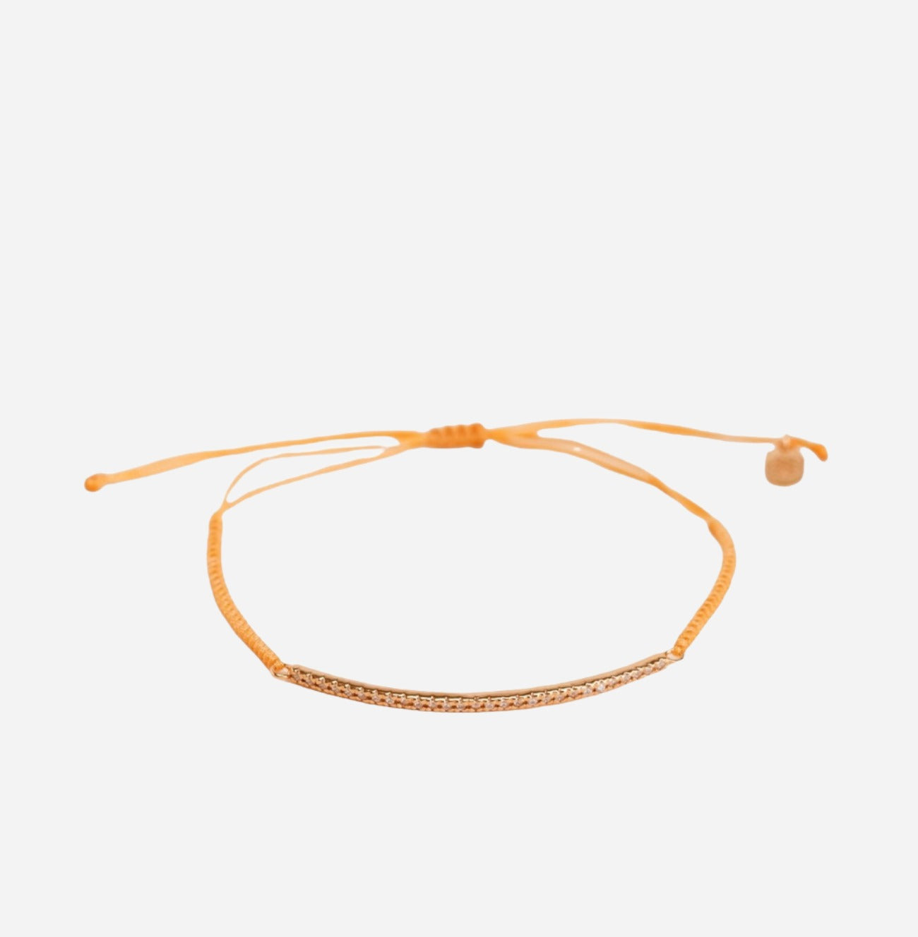 vermeil gold Pavé bar cord bracelet in yellow